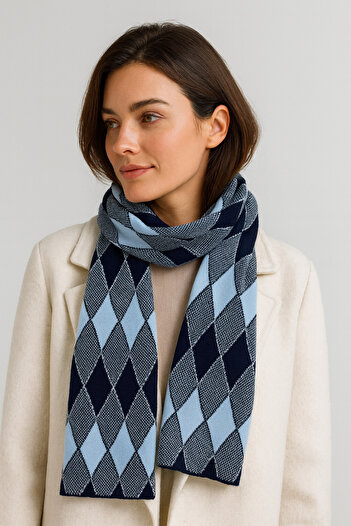 Sebir Moda Baklava Patterned Knitwear Scarf