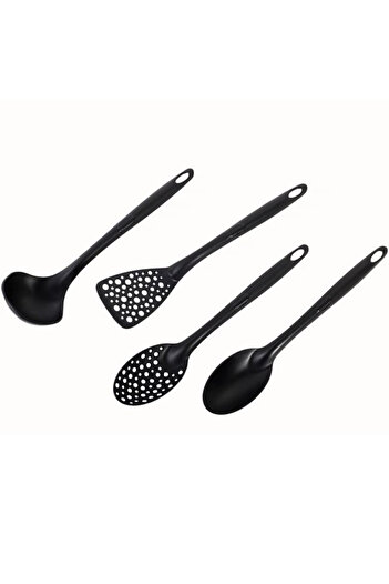 OEM Set of 4 plastic serving utensils, Black