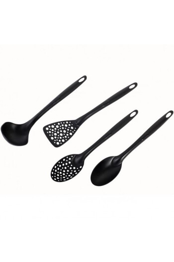 OEM Set of 4 plastic serving utensils, Black