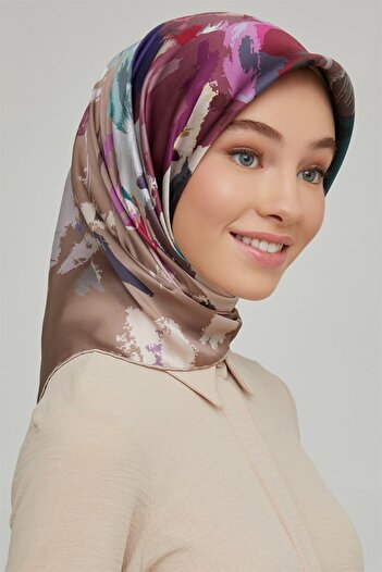 Armine Nostalgia Series Sura Silk Scarf 8651Ds-32 Batik 32-Multicolor
