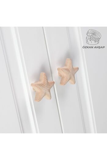 KOÇSAN Mâner din lemn Starfish pentru mobilier de bucătărie de lux, mâner pentru sertar dulap