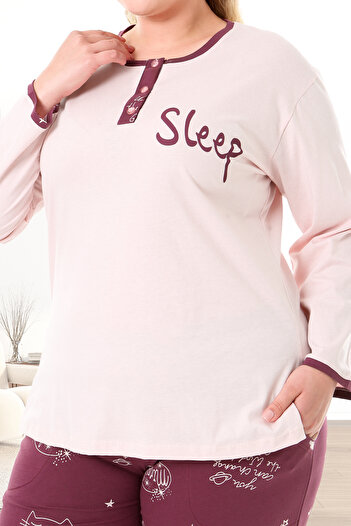 Bella Linda Cotton Long Sleeve Plus Size Pajama Set