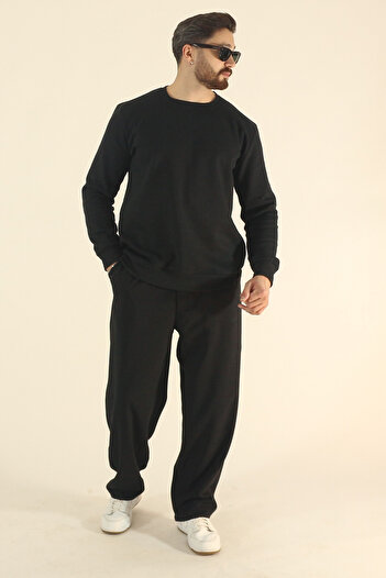 EydaMoon Men's Regular Winter Cotton Fleece-Lined Crew Neck Basic Sweatshirt