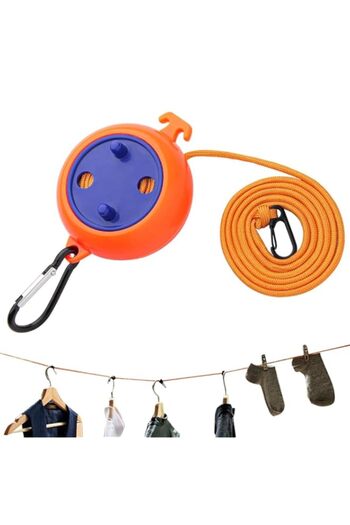 Generic HASTHIP® Adjustable Portable Clothesline 33ft, Travel Camping Retractable Laundry Line, Windproof N