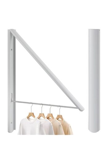 Generic RELONGGI Folding Coat Hangers, Wall Hanger Wall Mounted Retractable Drying Rack, 0.43'' 1.1CM Thick
