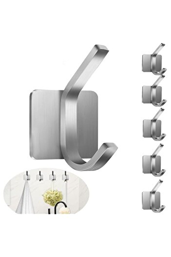Generic Joyzzz Adhesive Wall Hooks, 6 Pack Heavy Duty Self Stick Hooks with Strong Hold, Rustproof Metal Ho