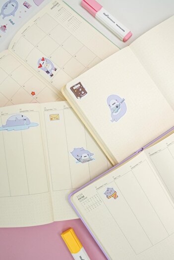 Matt Notebook Youna 2026 Yılı A5 Ajanda 15x21 cm - 12 Aylık - Dikey Tasarım – Yeşil