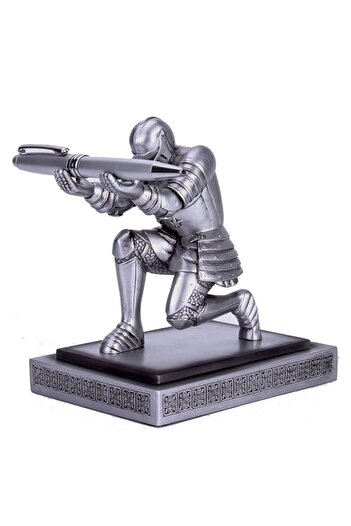 Generic POPSOUQ Resin Soldier Executive Knight Pen Holder - Personalized Desk Accessory Pen Stand for A Gif