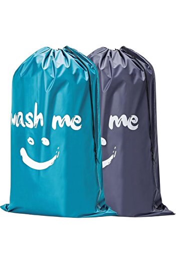 Generic HOMEST 2 Pack XL Wash Me Travel Laundry Bag, Dirty Clothes Organizer, Large Enough to Hold 4 Loads