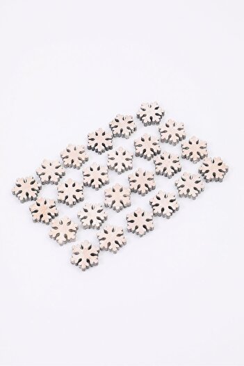 Muy Mucho 24 Pieces Snowflakes Decoration, Beige and Grey