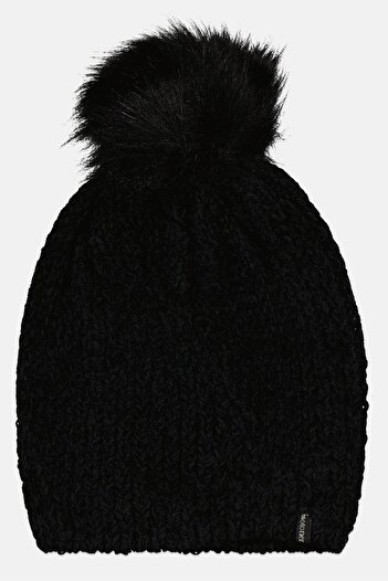 Isotoner Women Knitted Pom Pom Beanie Hat, Black