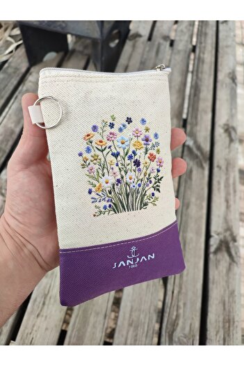 JANJAN Phone Bag with Strap, Wallet with Strap, Canvas Phone Bag, Waist Bag, Wallet with Strap,