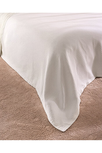 Madame Coco Solene Double 100% Cotton Lace Pique Set - White