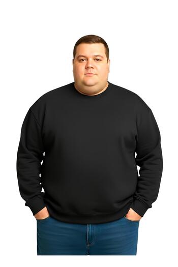 sngl Men's Plus Size Oversized 3 Thread Long Sleeve Sweatshirt 3Xl-4Xl-5Xl-6Xl-7Xl-8Xl-9Xl