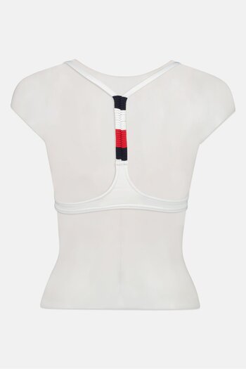 Tommy Hilfiger Women Brand Logo Padded Racer Back Triangle Bra, White