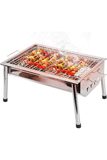 Generic Portable Charcoal Grill, Foldable, Stainless Steel BBQ Grill, Foldable Grill Rack, Wire Mes