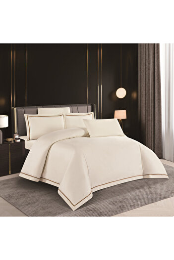 Levore Luxury hotel bedspread, 100% cotton, with removable filling, suitable for a double bed size of 200 x 200 cm, consisting of 7 pieces