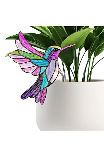 Generic KASTWAVE Hummingbird Garden Stake Decor, Acrylic Garden Ornaments Outdoor, Cute Animal Bird Statue,