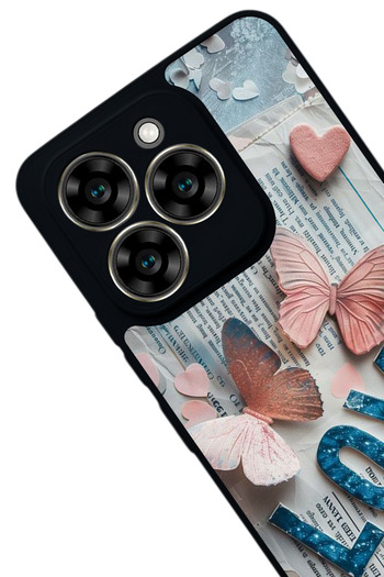 Aksel Kılıf Reeder S919 Compatible Printed , Matte Black, Soft Silicone, Protective, Shock Absorbing Cover, Case