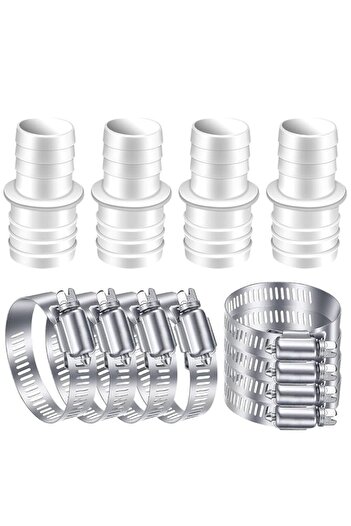 Generic Mesen Pool Hose Connector Kit, 4pcs Hose Jointer with 8pcs Hose Clamps, 32-38 mm Double Nozzle Pool
