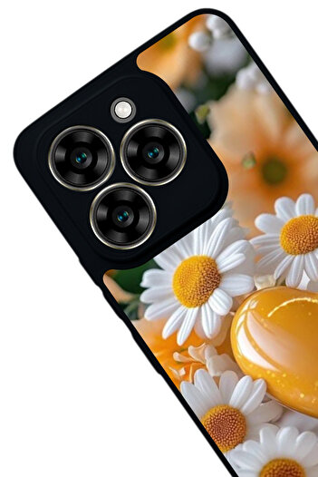 Aksel Kılıf Reeder S919 Compatible Printed , Matte Black, Soft Silicone, Protective, Shock Absorbing Cover, Case