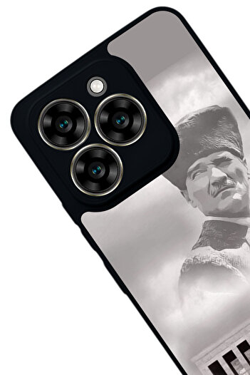 Aksel Kılıf Reeder S919 Compatible Printed , Matte Black, Soft Silicone, Protective, Shock Absorbing Cover, Case