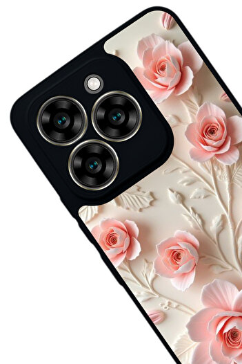 Aksel Kılıf Reeder S919 Compatible Printed , Matte Black, Soft Silicone, Protective, Shock Absorbing Cover, Case