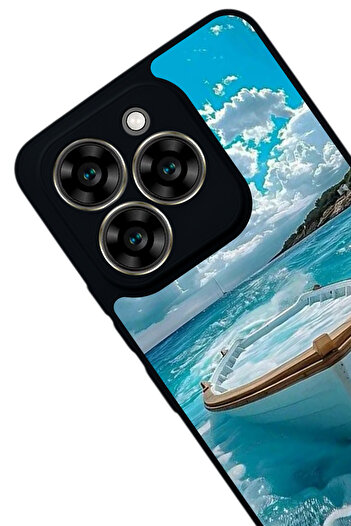 Aksel Kılıf Reeder S919 Compatible Printed , Matte Black, Soft Silicone, Protective, Shock Absorbing Cover, Case