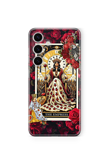 FLAMENKO Samsung Galaxy A15 Transparent Phone Case with Empress Tarot Pattern
