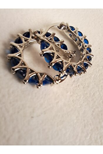 BHR AKSESUAR Blue Zircon Stone Earrings