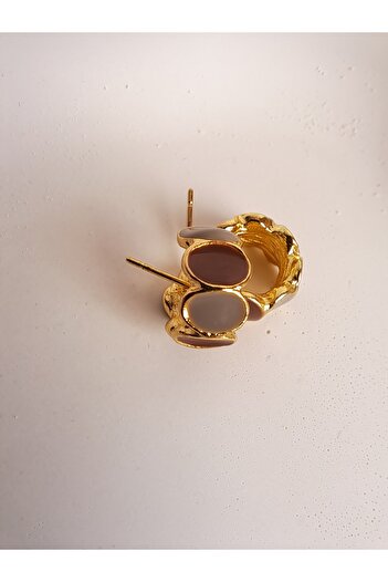 BHR AKSESUAR Brown Tiny Earrings (1cm)