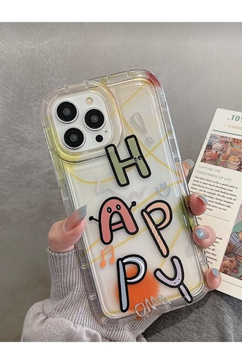 MİRAZ TASARIM iPhone 14 Pro Max Transparent Happy Patterned Case