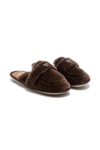 Twigy Mammy Peluş Kadın Ev Terliği Kahverengi 37/41