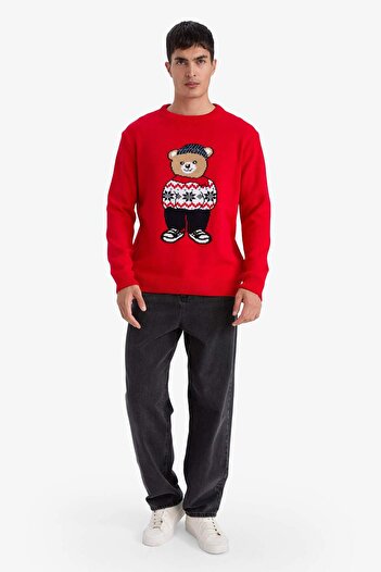 DeFacto Christmas Themed Knitwear Sweater G1119Ax25Wn
