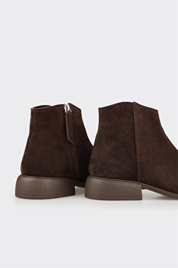 Elle Shoes Kahve Deri Kadın Klasik Bot