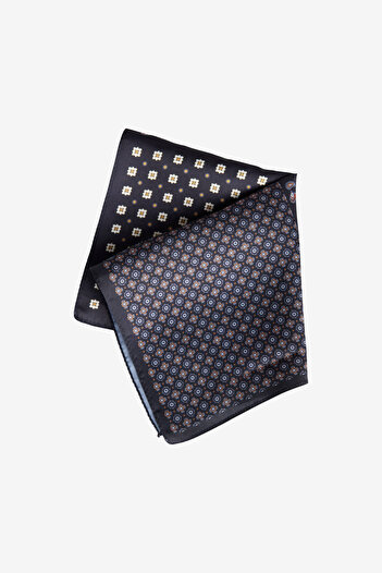 ALTINYILDIZ CLASSICS Men's Black-Orange Patterned Handkerchief