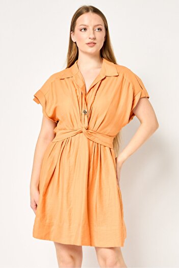 SANDRO Women Plain Shirt Dress, Orange