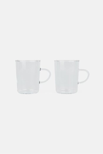 BOHEMİA CRYSTAL 2 Pieces Borosilicate Glass Tea And Coffee Conical Mug 200 ml, Transparent