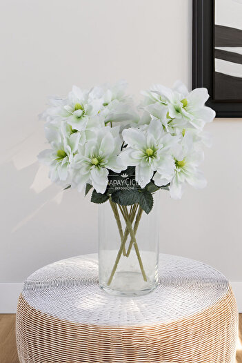 Yapay Çiçek Deposu Floare artificială cu 5 flori Star Flower 30 cm Albă