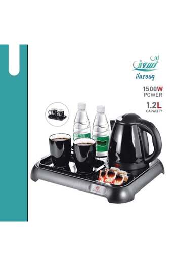 NEEHOON Hotel kettle set with two ceramic cups 1.2 L
