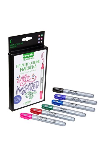 Crayola Signature Metallic Outline Paint Markers 6 Count