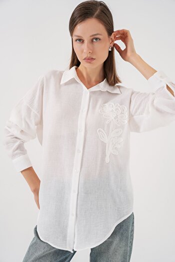 Hiccup Bdart Buttoned Embroidered Long Sleeve Shirt