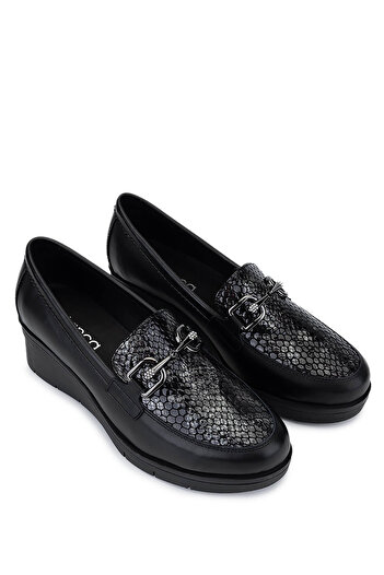 Tamer Tanca Women's Genuine Leather Black Comfort Shoes