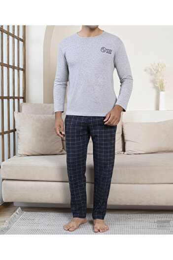 embody Men's cotton long pyjamas grey 16213
