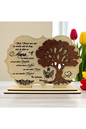 OEM Placă din lemn - Cadou personalizat pentru mamă – 30x20 cm, crem