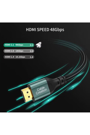 Cablecretion CableCreation HDMI 2.1 Male-to-Male Cable, Certified, 8K@60Hz, 4K@120Hz, HDR, HDCP 2.2, eARC, 1 m, G