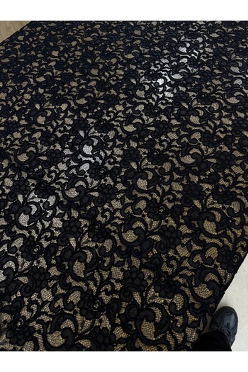 METERİAL Black Classic Motif Lace Fabric – 135 cm Width |   A Piped K – Dressmaking Fabric