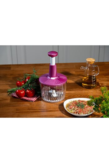 decorev 3-Blade Top-Press Hand Rondos – Practical Vegetable, Fruit, and Onion Chopper |   Quick and Easy to Use