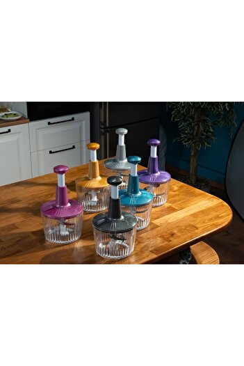 decorev 3-Blade Top-Press Hand Rondos – Practical Vegetable, Fruit, and Onion Chopper |   Quick and Easy to Use