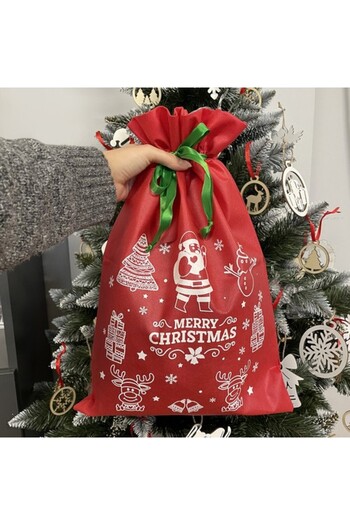 zola Set of 4 decorative Christmas bags, ideal for gifts, 45 x 29.5 cm, red and green with message
